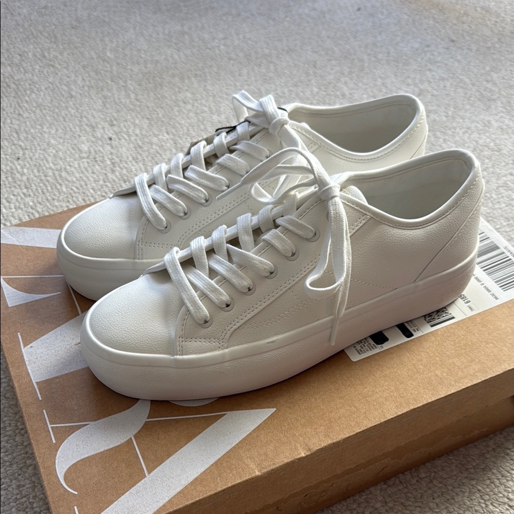 Zara White Platform Sneakers